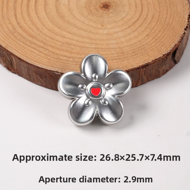 Gold Electroplated Plastic Flower Beads For Jewelry Making With Hole Size 2~2.9mm