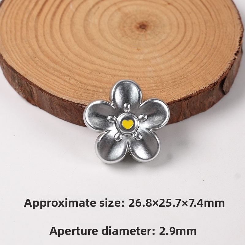 Gold Electroplated Plastic Flower Beads For Jewelry Making With Hole Size 2~2.9mm