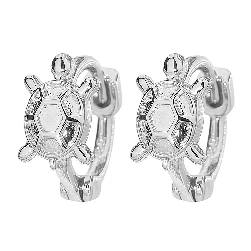 Cute Tortoise Sleeper Earrings For Women In Electroplated Copper Material
