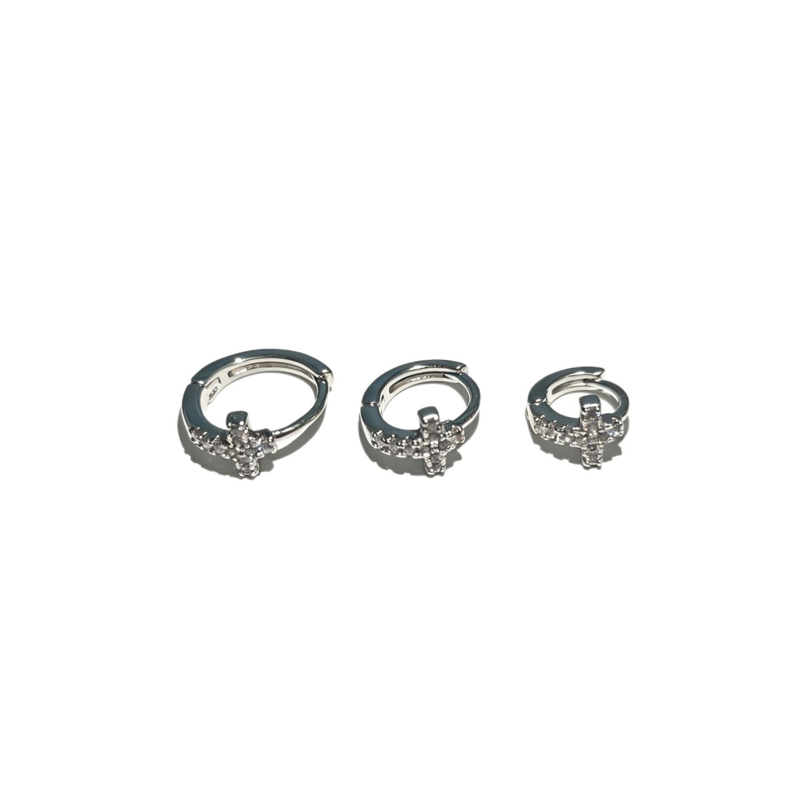 Luxurious Cross Stud Earrings For Women With 925 Sterling Silver Posts And Electroplated Alloy Featuring Rhinestones