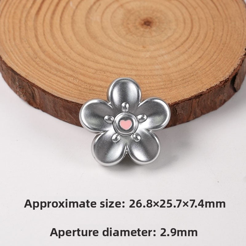 Gold Electroplated Plastic Flower Beads For Jewelry Making With Hole Size 2~2.9mm
