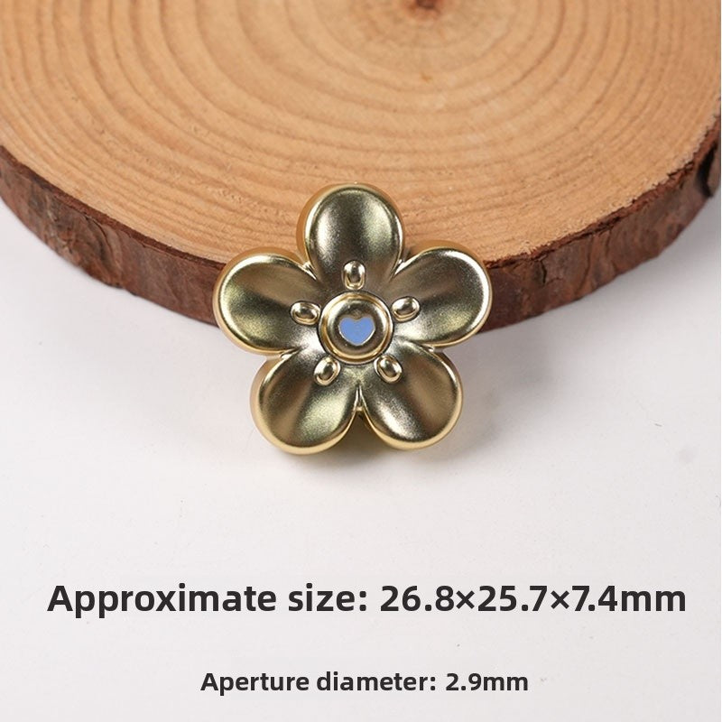 Gold Electroplated Plastic Flower Beads For Jewelry Making With Hole Size 2~2.9mm