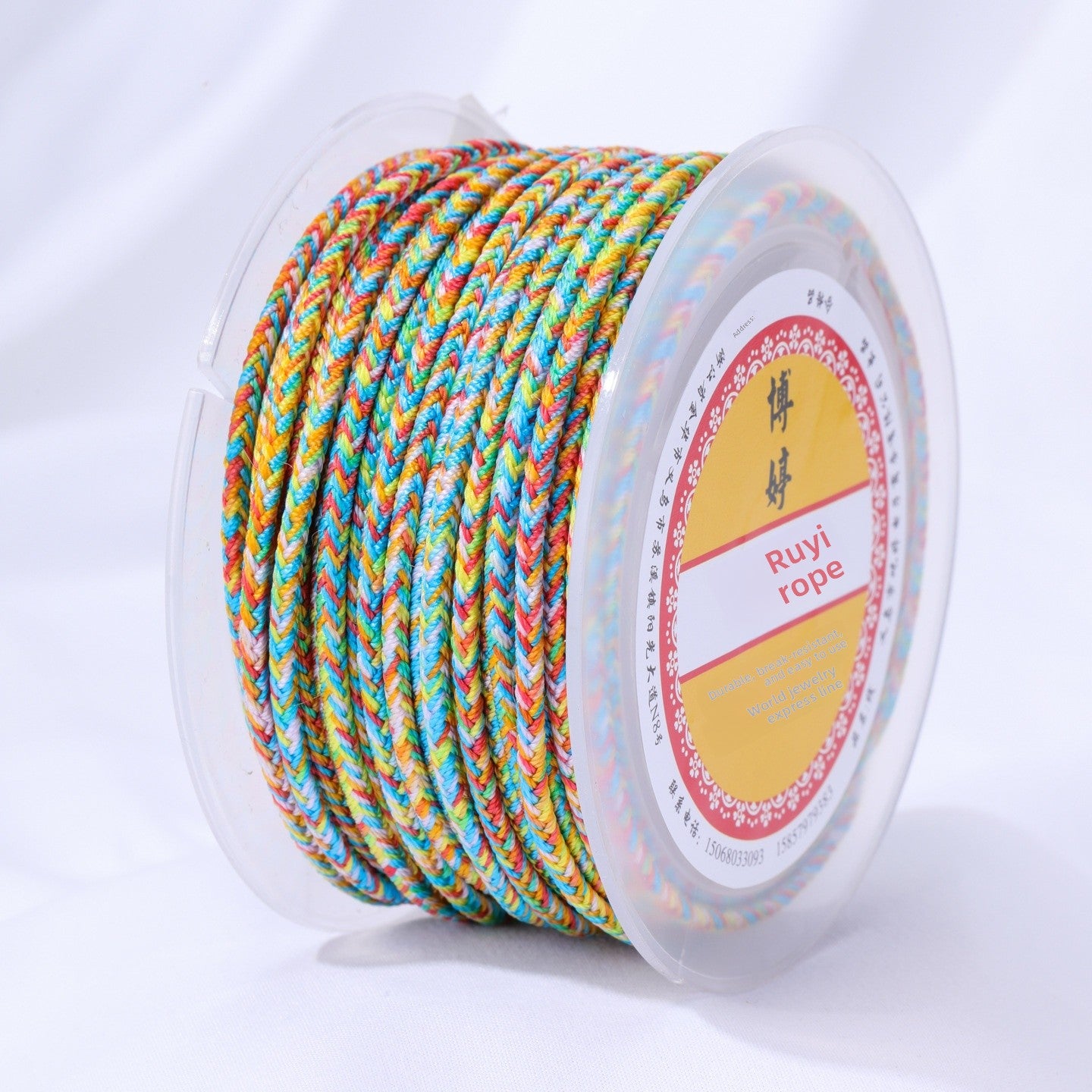 Colour Braid Nylon Rope, 1 Roll With 3mm Diameter, Ideal For Accessories And Crafts
