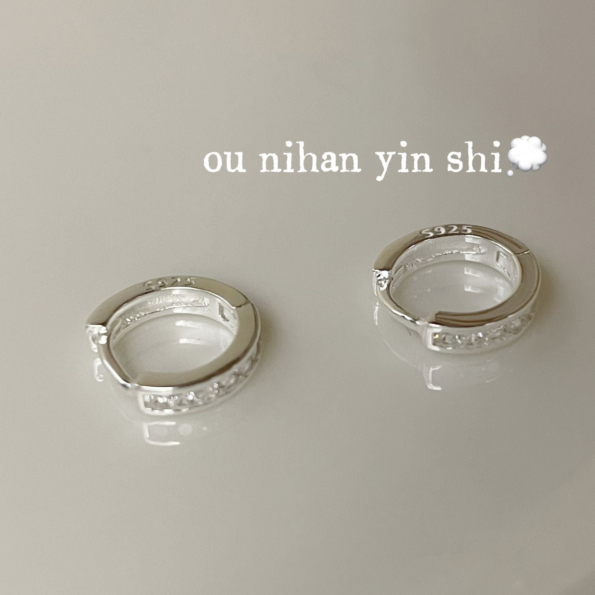 Circle Sleeper Earrings For Women In Silver Featuring 925 Sterling Silver With Zircon Inlay