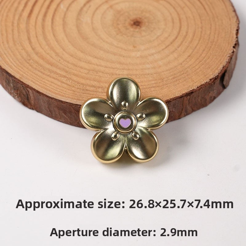 Gold Electroplated Plastic Flower Beads For Jewelry Making With Hole Size 2~2.9mm