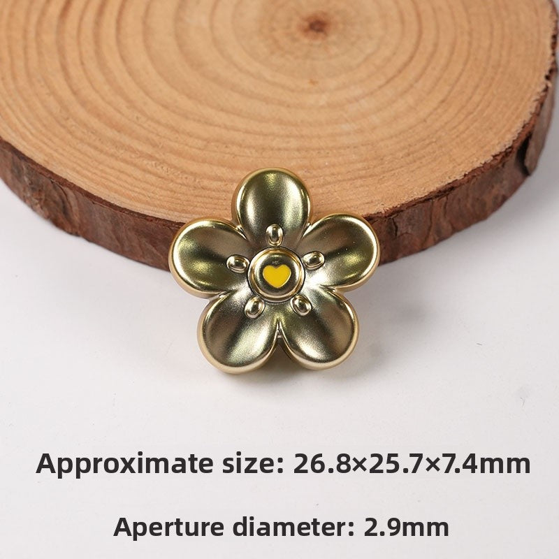 Gold Electroplated Plastic Flower Beads For Jewelry Making With Hole Size 2~2.9mm