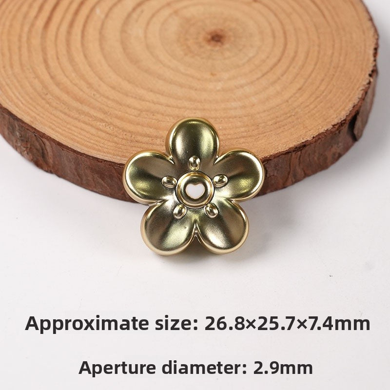 Gold Electroplated Plastic Flower Beads For Jewelry Making With Hole Size 2~2.9mm