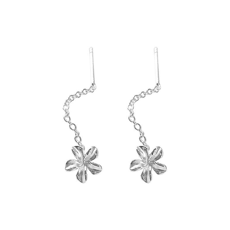 New Style Flowers Ear Line Earrings For Women Featuring 925 Sterling Silver Material