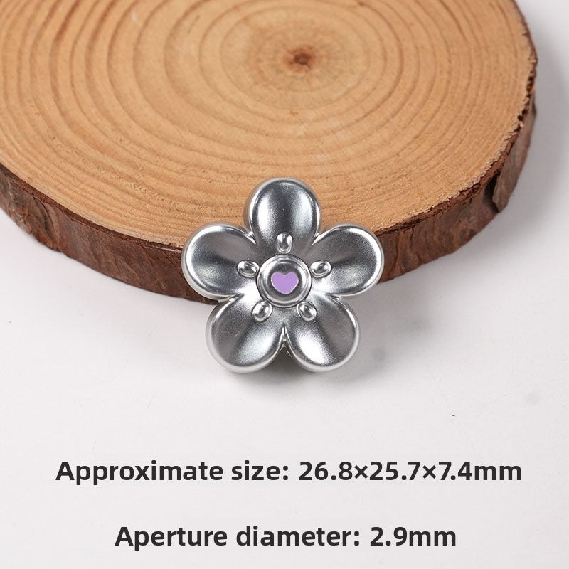 Gold Electroplated Plastic Flower Beads For Jewelry Making With Hole Size 2~2.9mm
