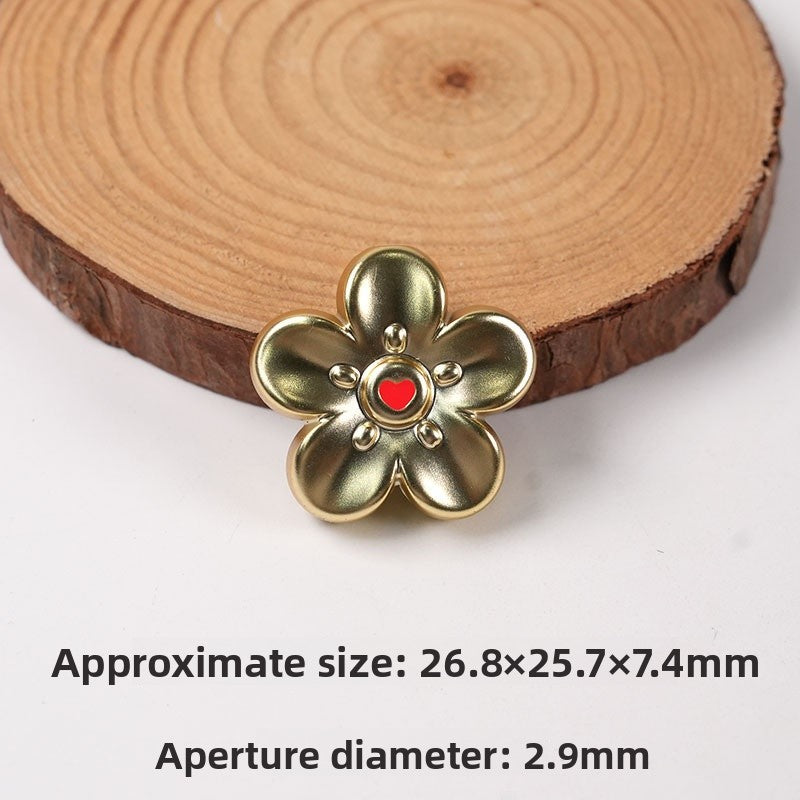 Gold Electroplated Plastic Flower Beads For Jewelry Making With Hole Size 2~2.9mm