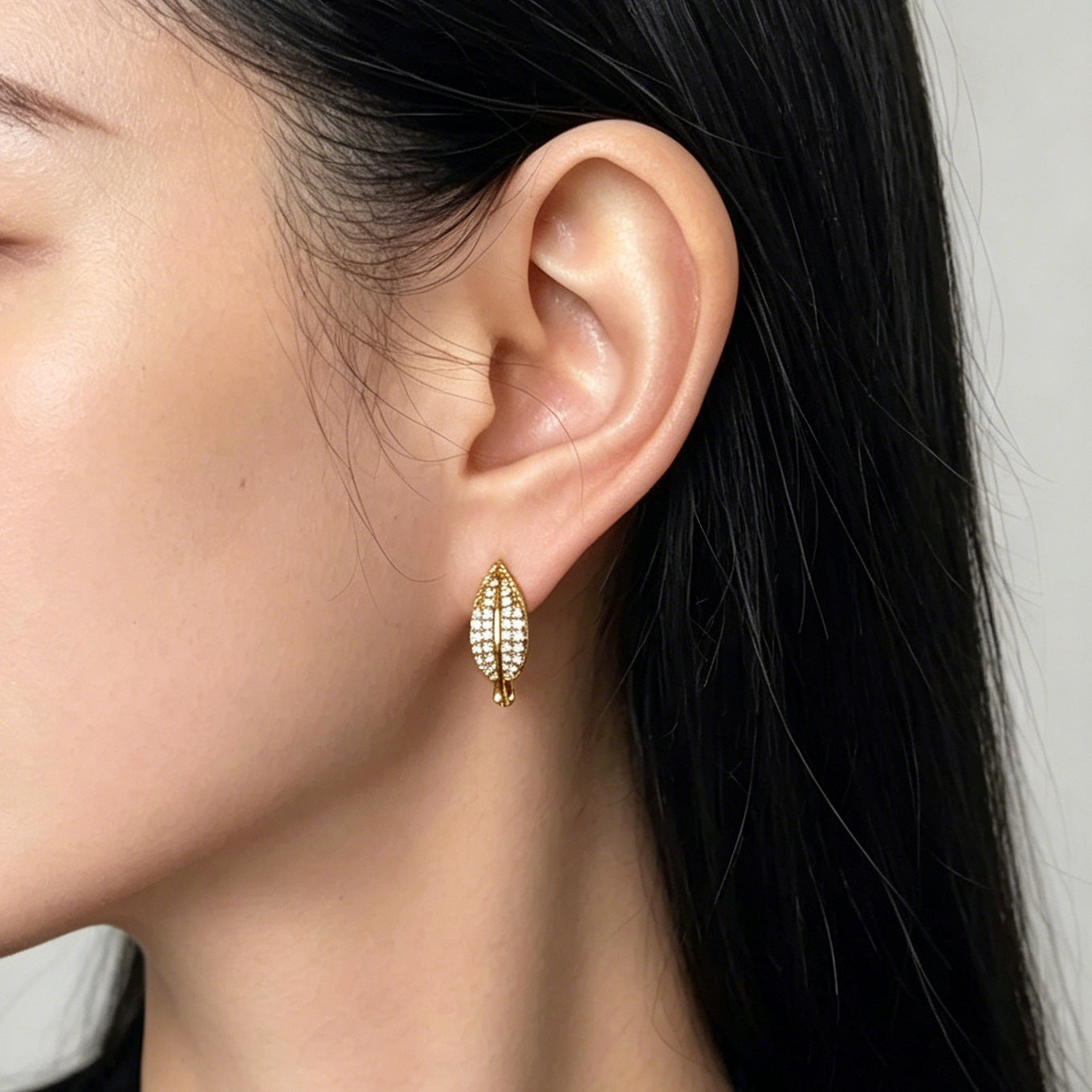 Leaves Earrings For Women In Gold Featuring Electroplated Zinc Alloy With 925 Sterling Silver Ear Pins