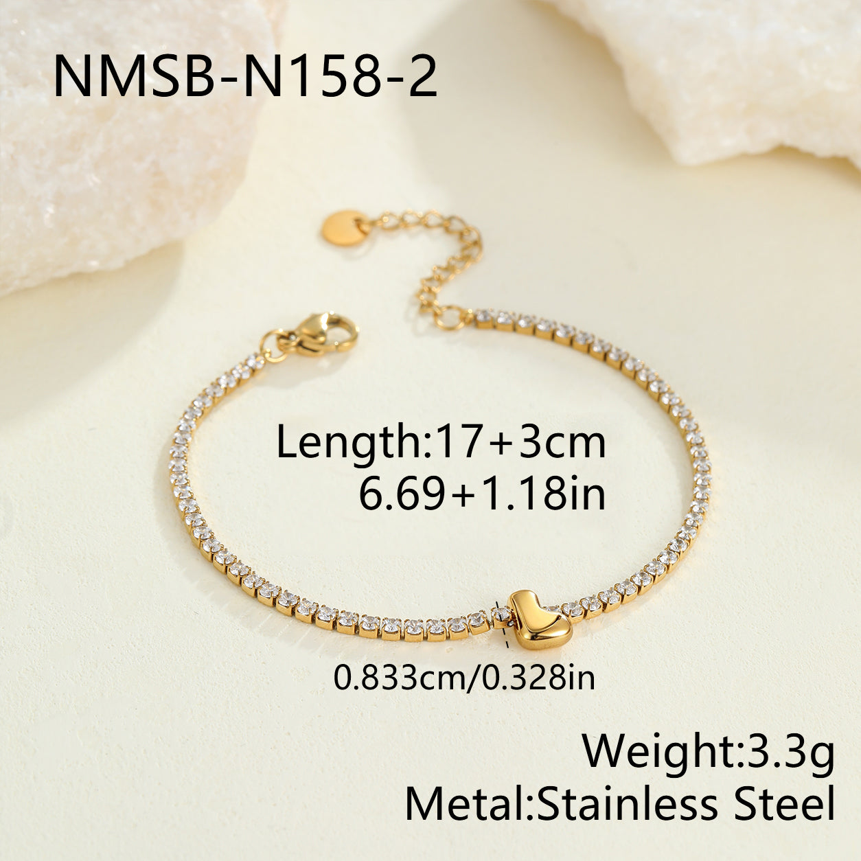 Electroplated Letter Bracelet For Women, 304 Stainless Steel With 18K Gold Plated PVD Coating, 0.03µm Thickness