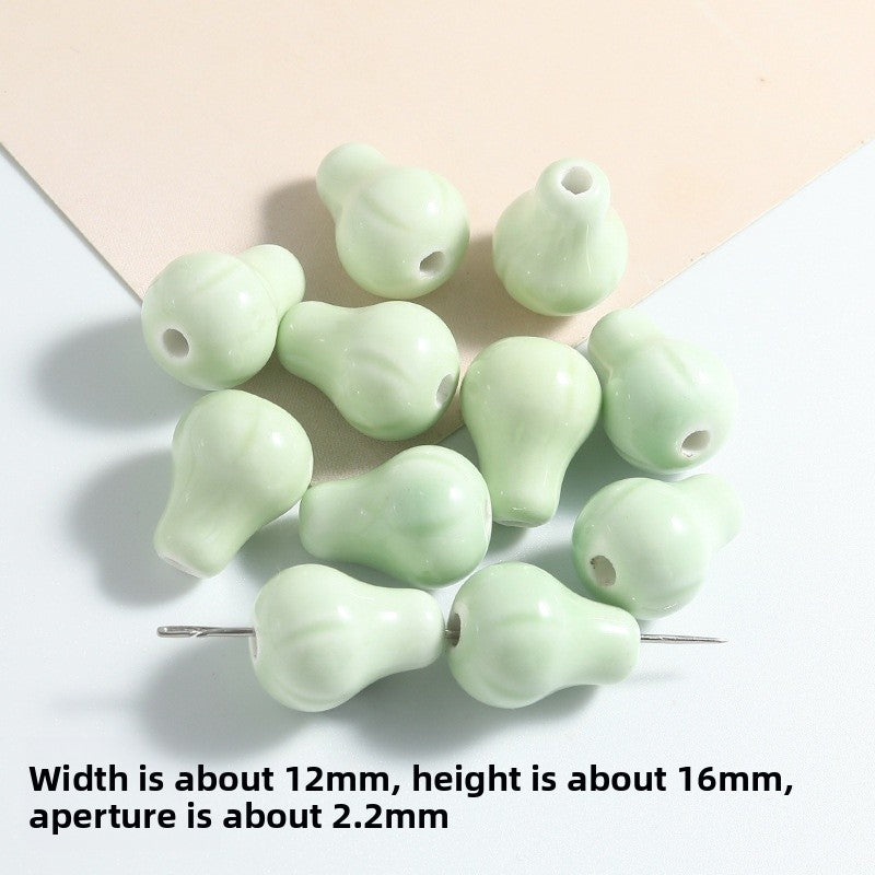 Handmade Ceramic Pear Beads In Multicolor, Simple Style Jewelry Accessories