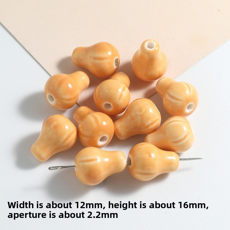 Handmade Ceramic Pear Beads In Multicolor, Simple Style Jewelry Accessories