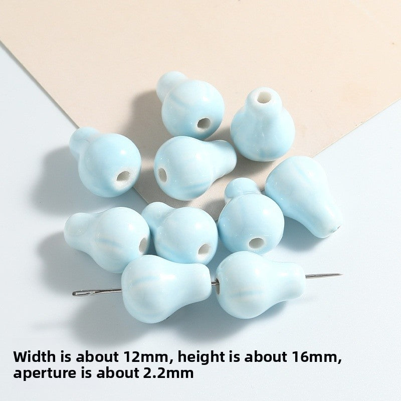 Handmade Ceramic Pear Beads In Multicolor, Simple Style Jewelry Accessories