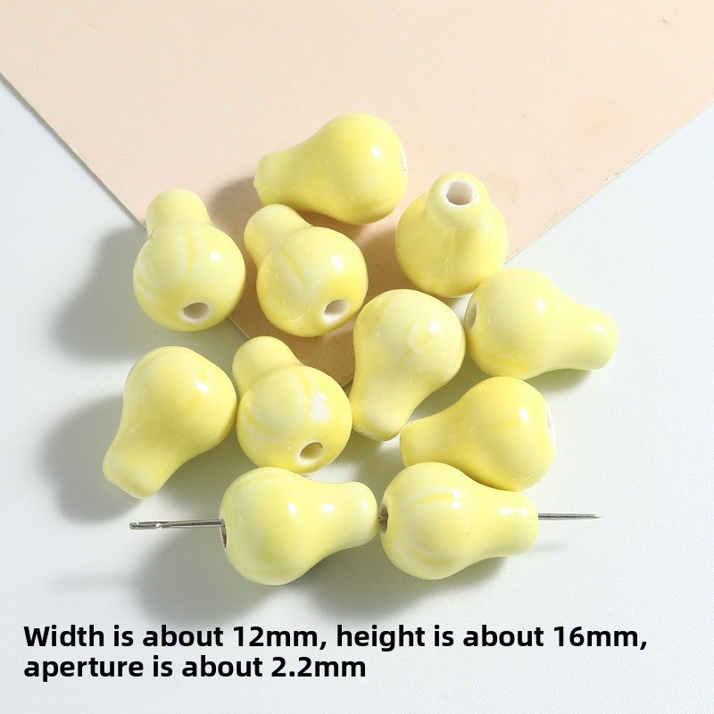 Handmade Ceramic Pear Beads In Multicolor, Simple Style Jewelry Accessories