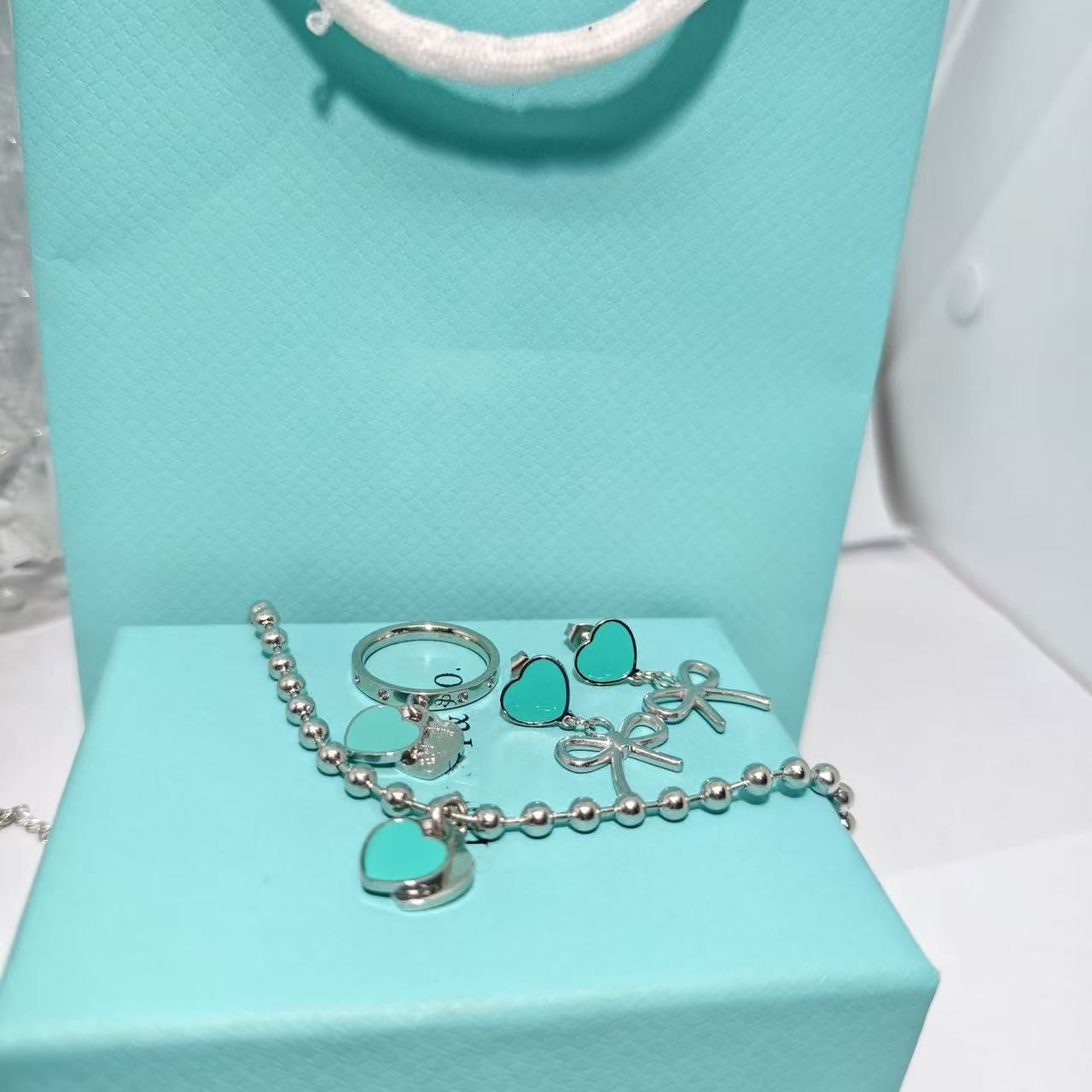 Heart Shape Braid Jewelry Set For Women With 18K Real Gold Plated 304 Stainless Steel And Rhinestone Inlay, PVD Coated Cable Chain