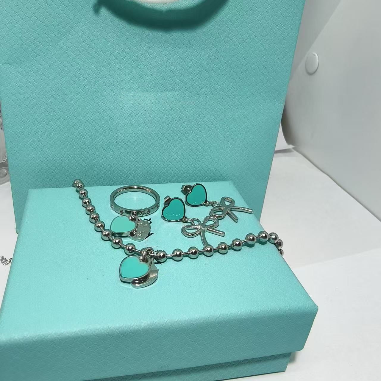 Heart Shape Braid Jewelry Set For Women With 18K Real Gold Plated 304 Stainless Steel And Rhinestone Inlay, PVD Coated Cable Chain
