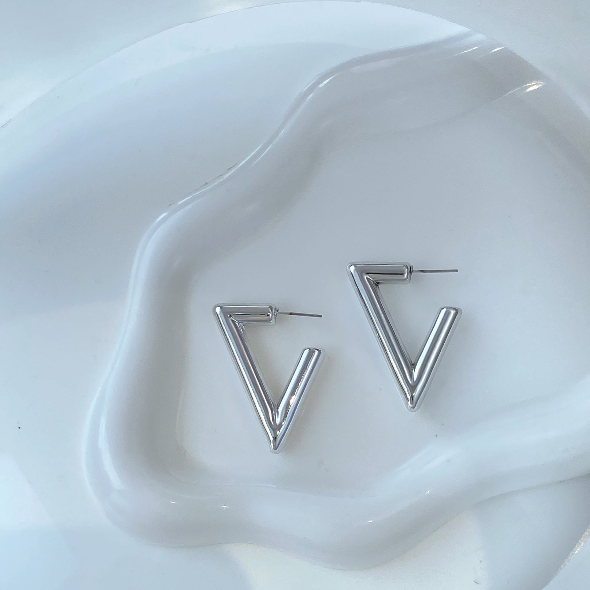 Geometric Gold Earrings For Women Featuring CCB Material And 304 Stainless Steel Ear Pins