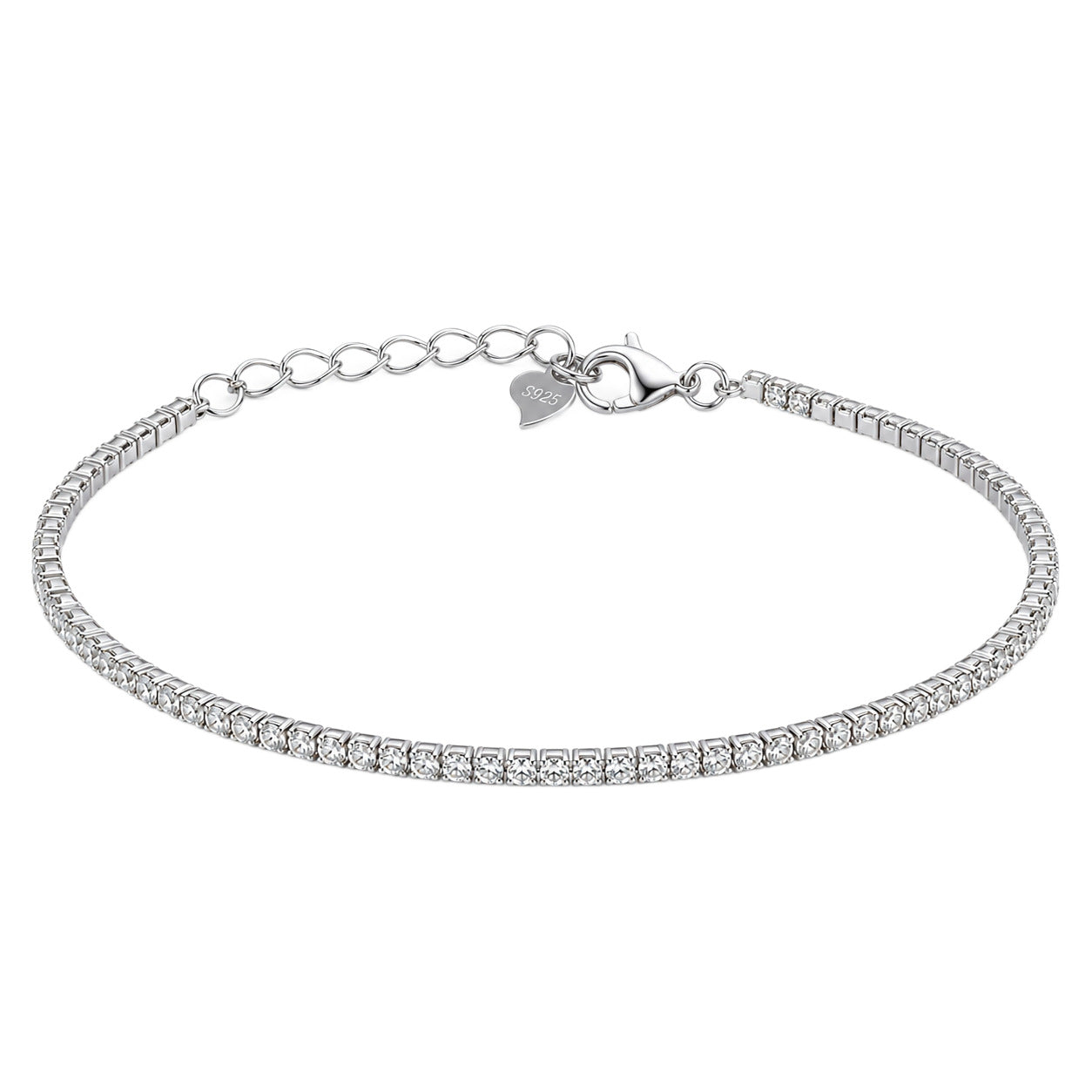 Moon Bracelet For Women In 925 Sterling Silver With Moissanite Inlay