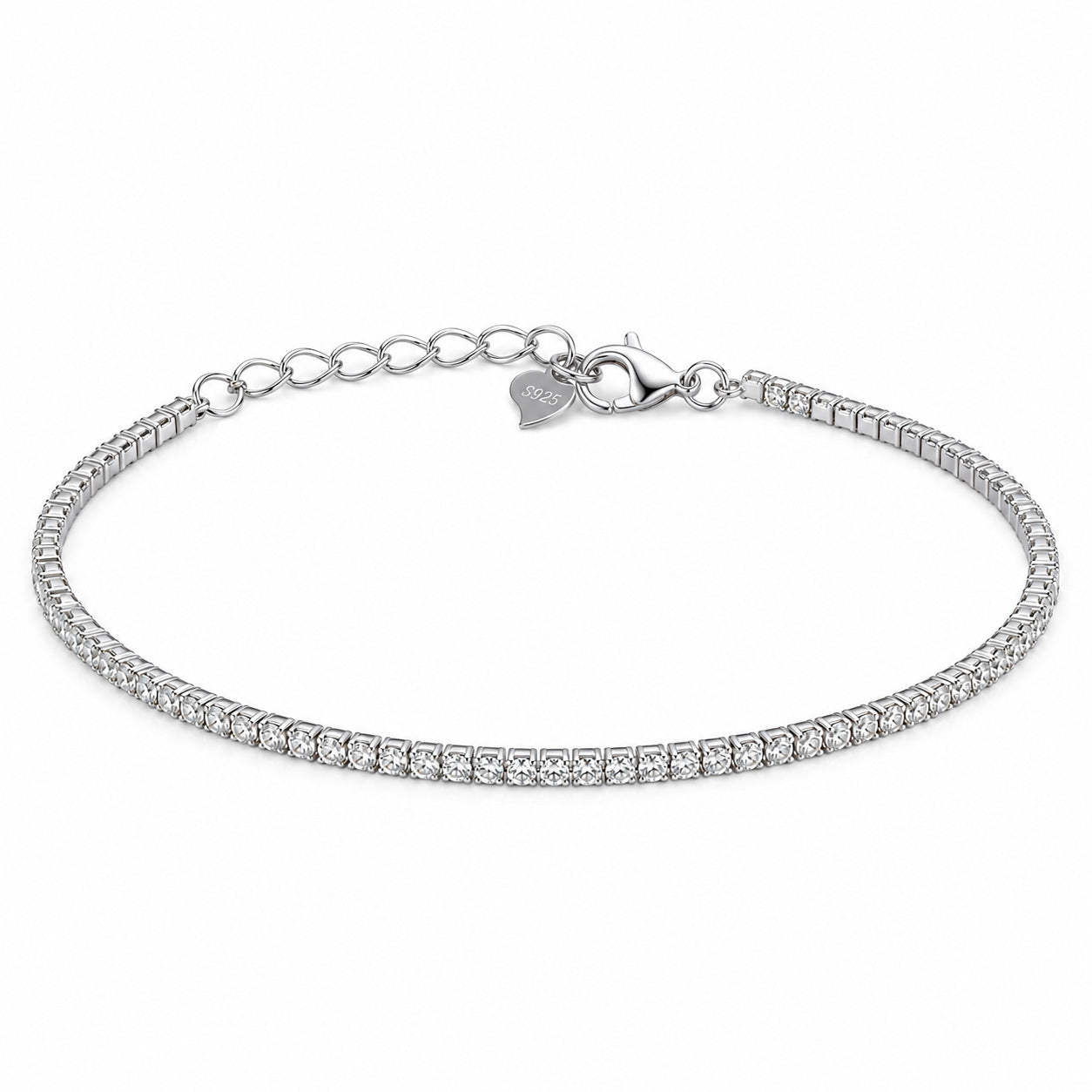 Moon Bracelet For Women In 925 Sterling Silver With Moissanite Inlay