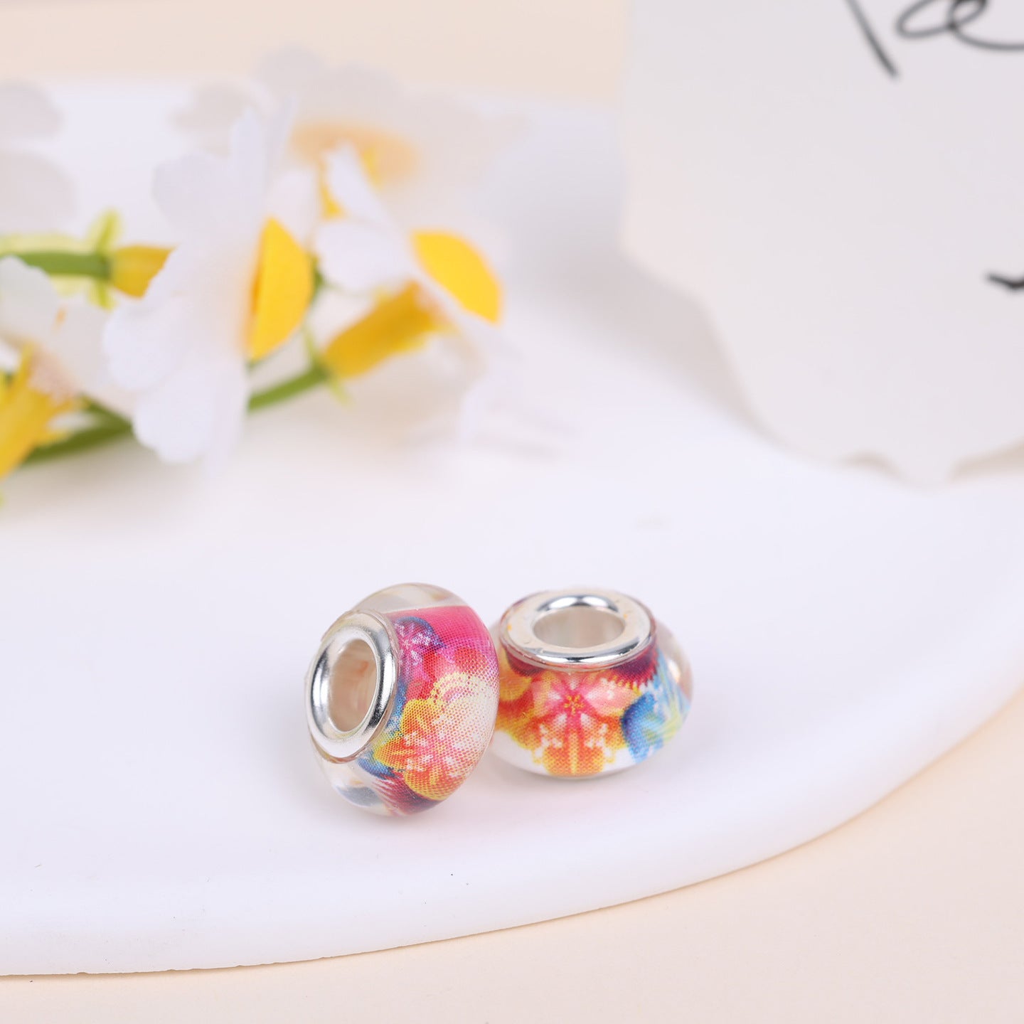 Maya Resin Beads With Epoxy Inlay, Jewelry Accessories In Commute Style, Available In Colour