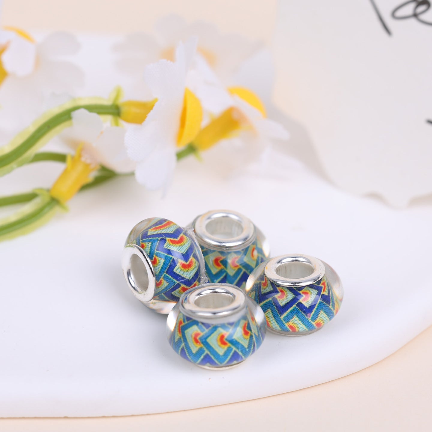 Maya Resin Beads With Epoxy Inlay, Jewelry Accessories In Commute Style, Available In Colour