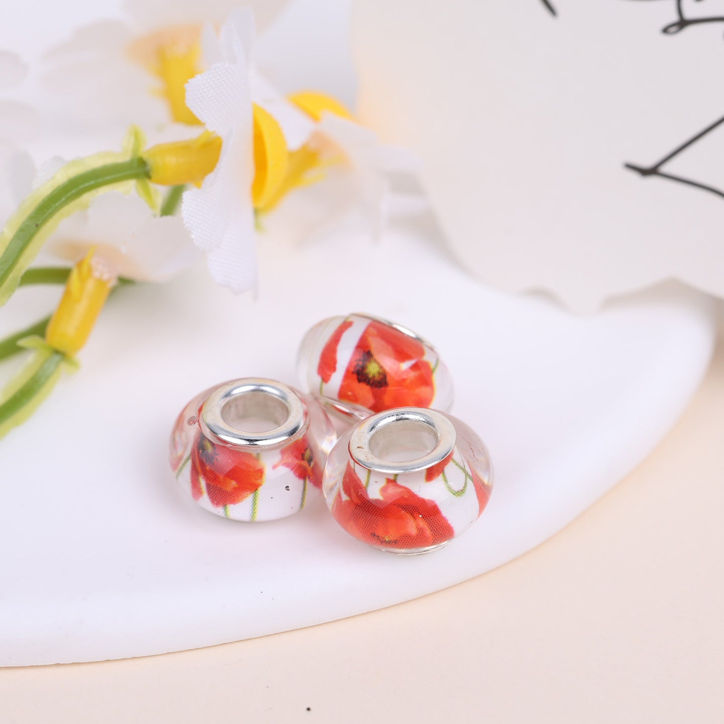 Maya Resin Beads With Epoxy Inlay, Jewelry Accessories In Commute Style, Available In Colour