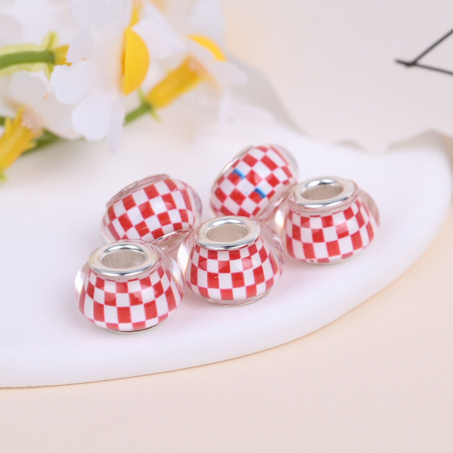 Maya Resin Beads With Epoxy Inlay, Jewelry Accessories In Commute Style, Available In Colour
