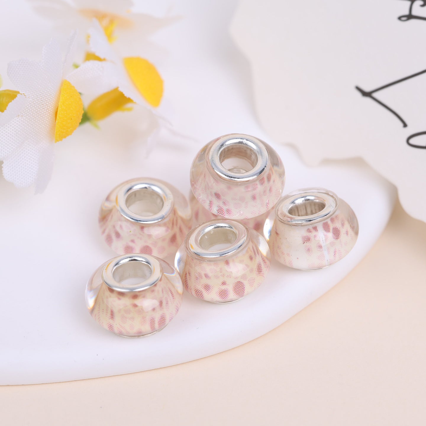 Maya Resin Beads With Epoxy Inlay, Jewelry Accessories In Commute Style, Available In Colour