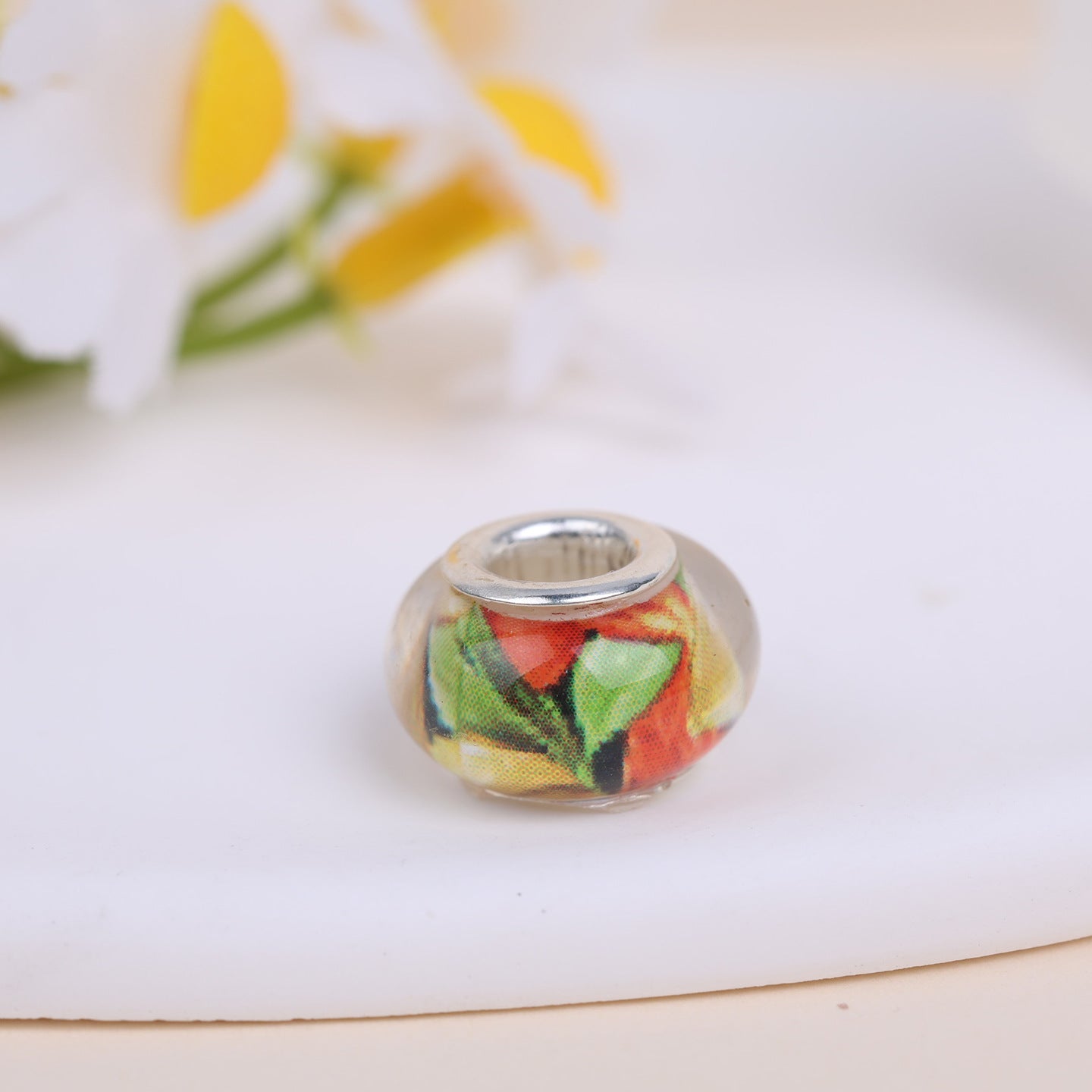 Maya Resin Beads With Epoxy Inlay, Jewelry Accessories In Commute Style, Available In Colour