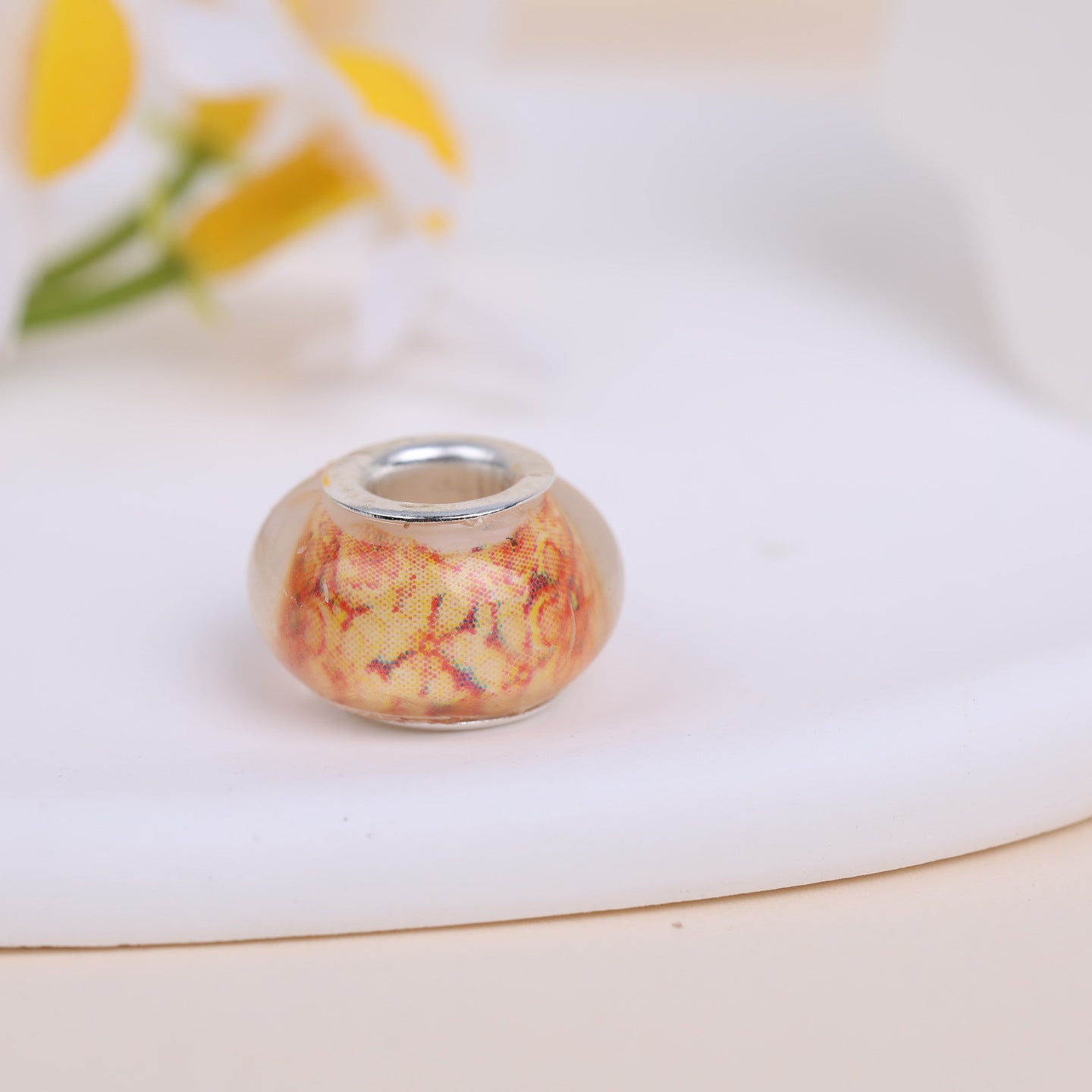 Maya Resin Beads With Epoxy Inlay, Jewelry Accessories In Commute Style, Available In Colour