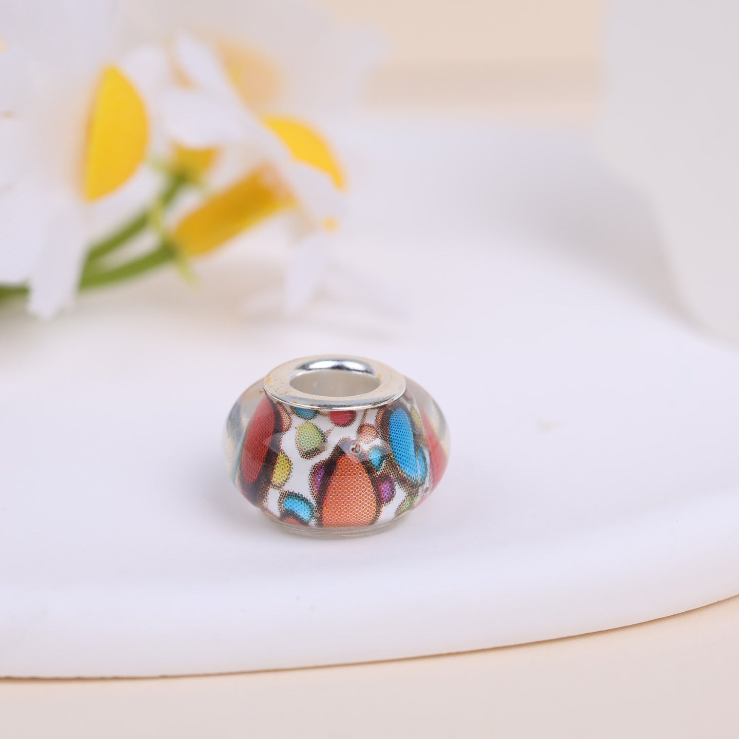 Maya Resin Beads With Epoxy Inlay, Jewelry Accessories In Commute Style, Available In Colour