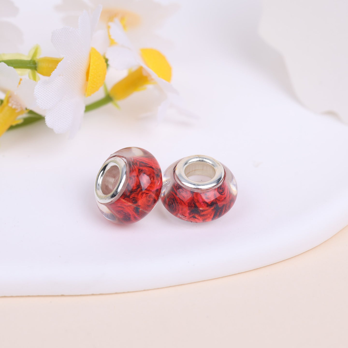 Maya Resin Beads With Epoxy Inlay, Jewelry Accessories In Commute Style, Available In Colour