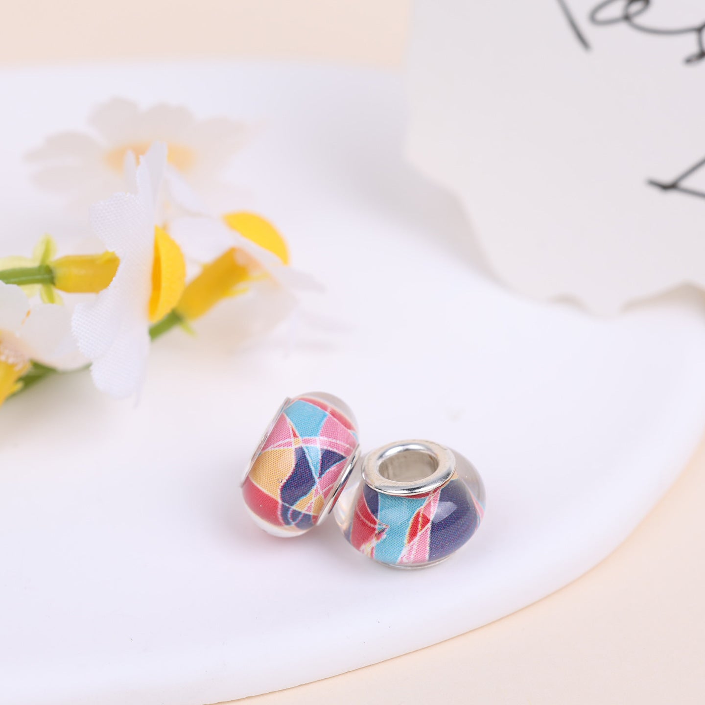 Maya Resin Beads With Epoxy Inlay, Jewelry Accessories In Commute Style, Available In Colour