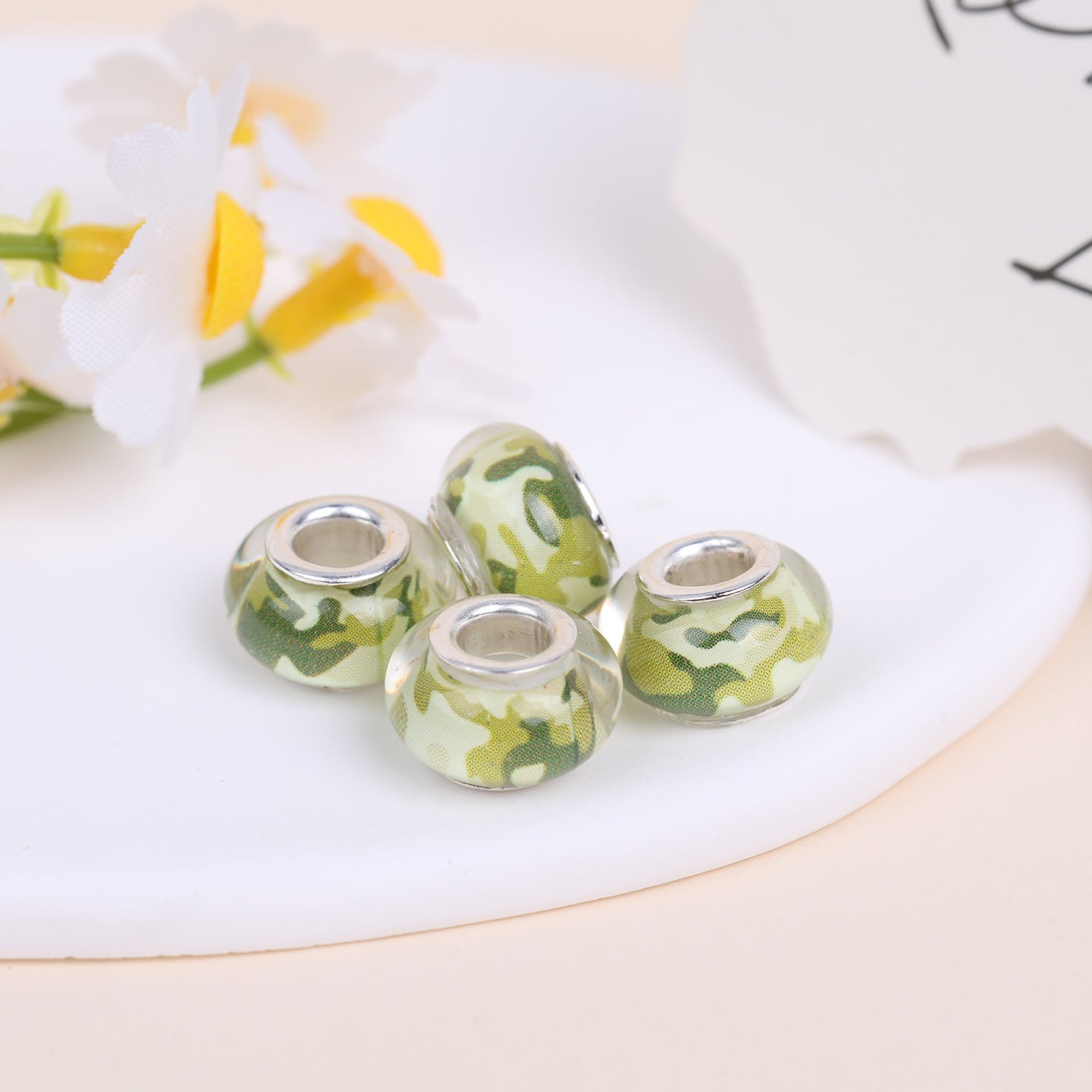Maya Resin Beads With Epoxy Inlay, Jewelry Accessories In Commute Style, Available In Colour