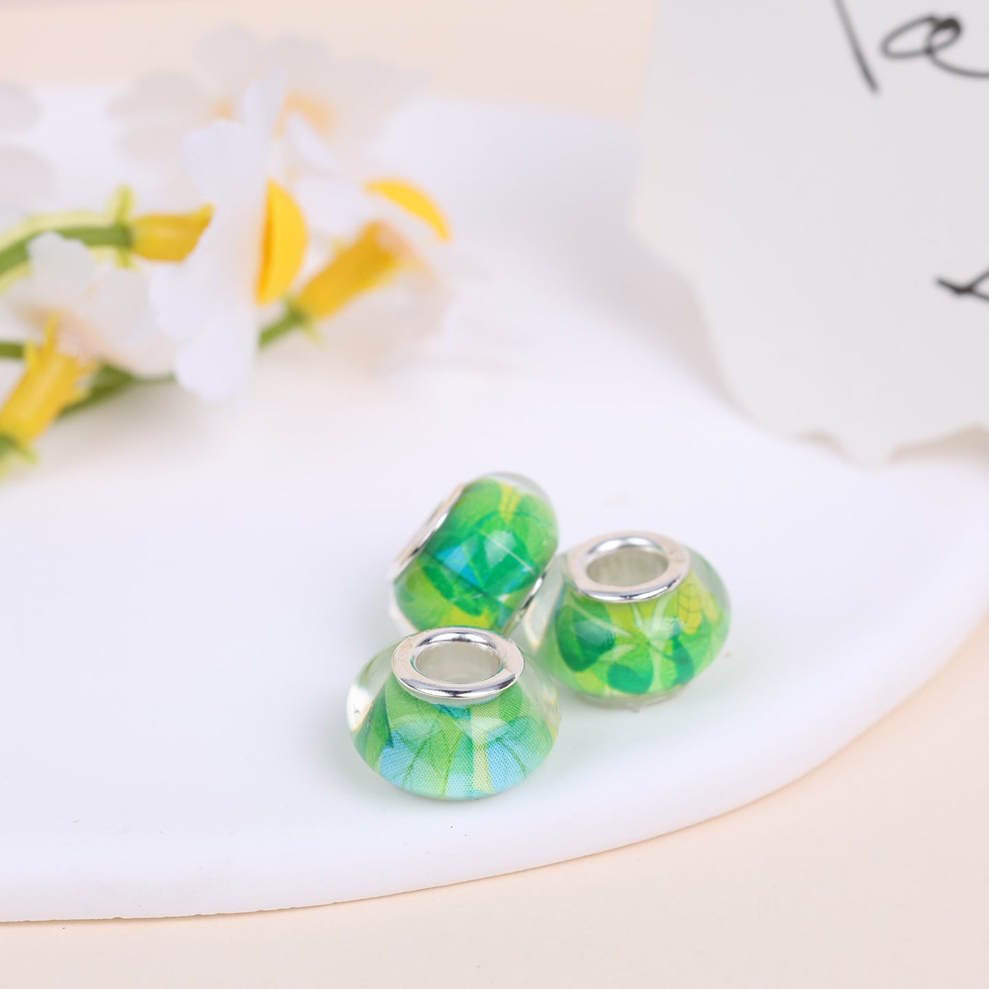 Maya Resin Beads With Epoxy Inlay, Jewelry Accessories In Commute Style, Available In Colour