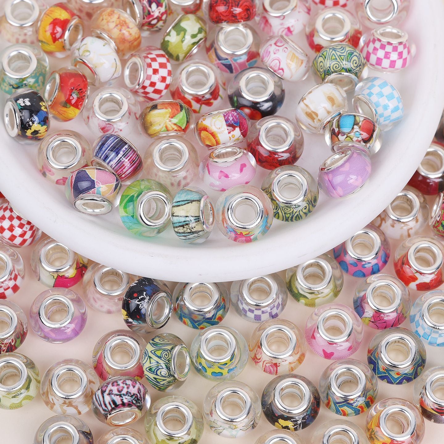 Maya Resin Beads With Epoxy Inlay, Jewelry Accessories In Commute Style, Available In Colour