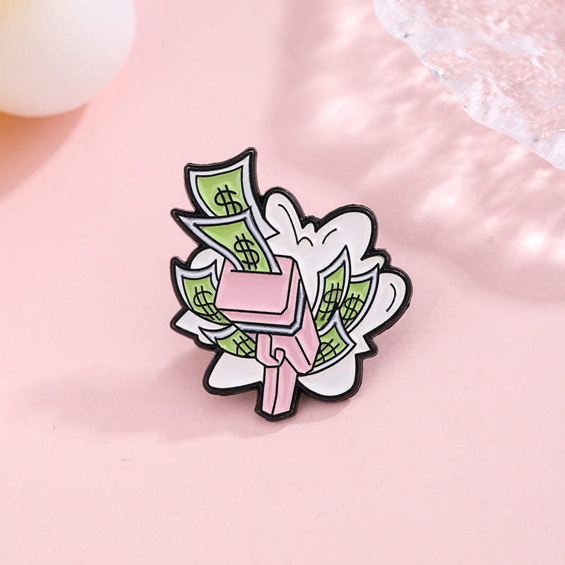 Dollar Pin Made Of Zinc Alloy With Stoving Varnish Finish