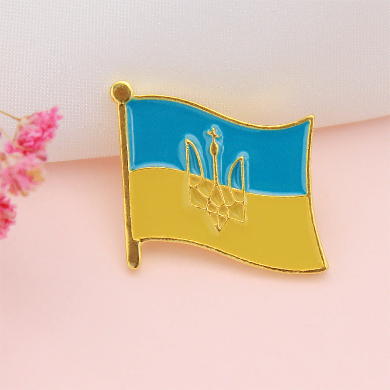 National Flag Pin Made Of Alloy Featuring Enamel Craftwork