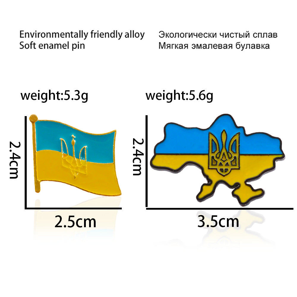 National Flag Pin Made Of Alloy Featuring Enamel Craftwork