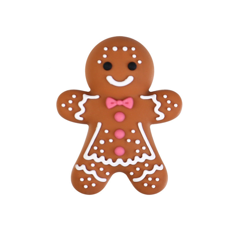 Gingerbread Silica Gel Beads With Epoxy Inlay, Multicolor Jewelry Accessories For Christmas