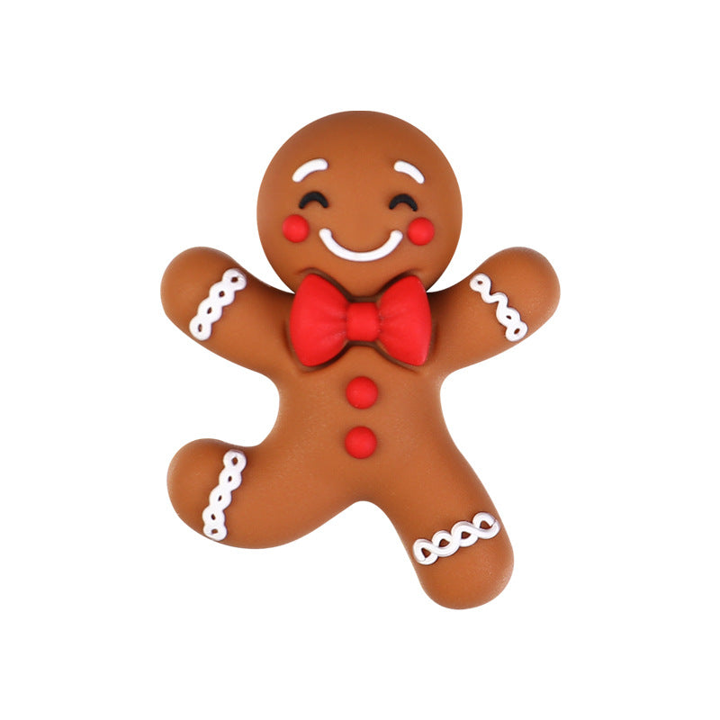 Gingerbread Silica Gel Beads With Epoxy Inlay, Multicolor Jewelry Accessories For Christmas