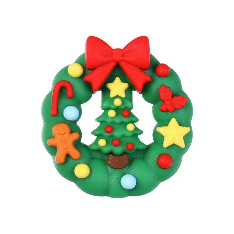 Gingerbread Silica Gel Beads With Epoxy Inlay, Multicolor Jewelry Accessories For Christmas