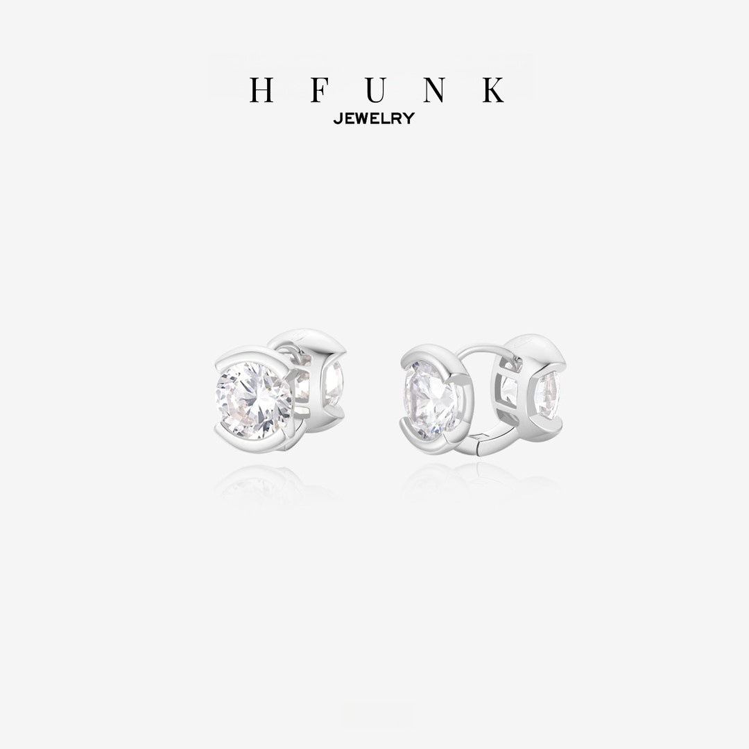 Geometric Stud Earrings For Women, Waterproof Non Tarnish Copper With 18K Real Gold Plated And Zircon Inlay
