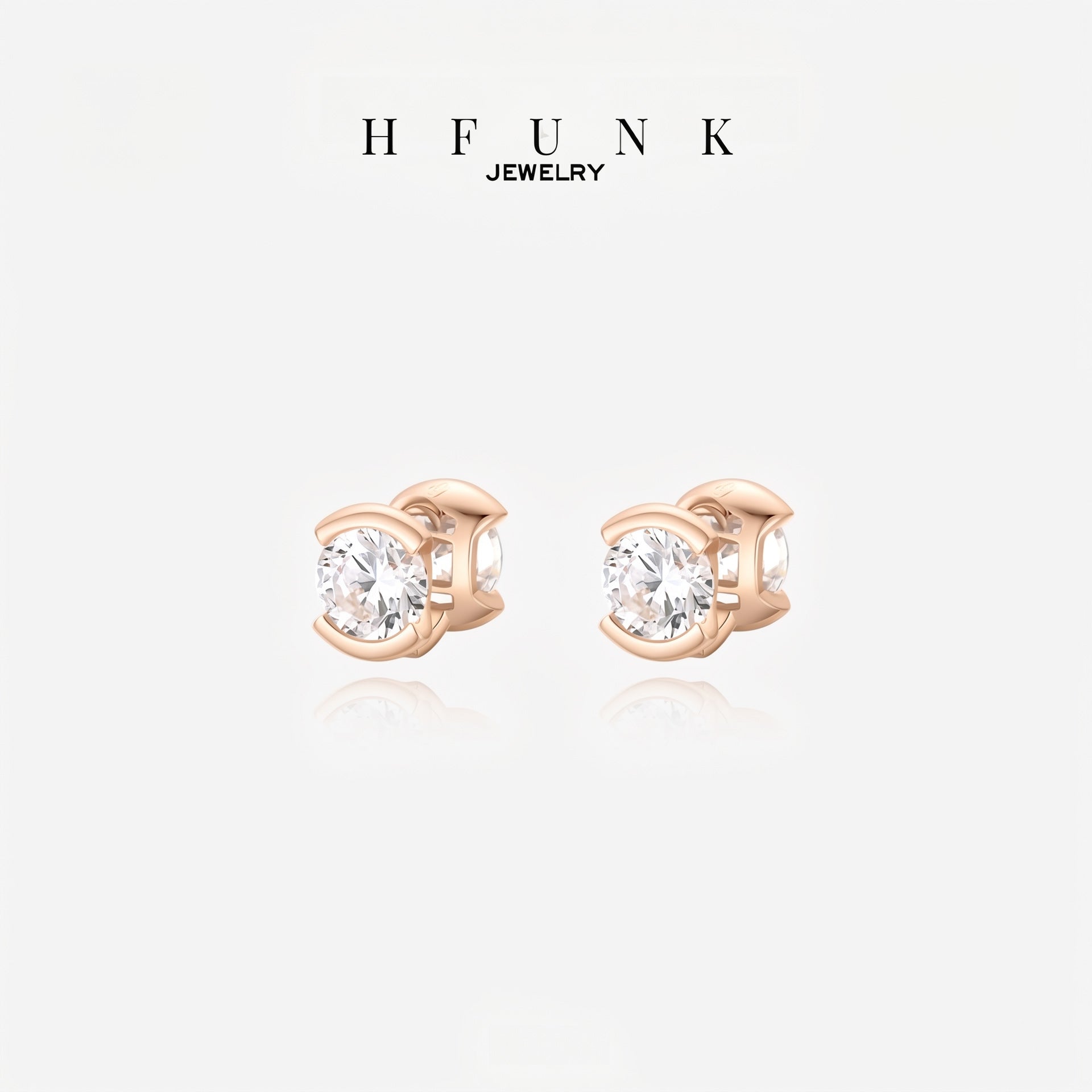 Geometric Stud Earrings For Women, Waterproof Non Tarnish Copper With 18K Real Gold Plated And Zircon Inlay