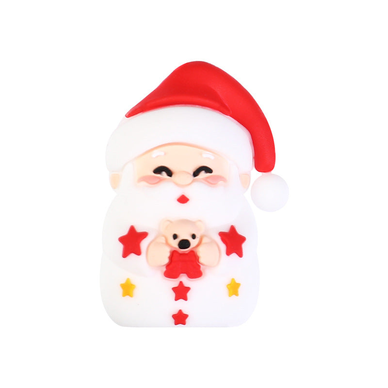 Gingerbread Silica Gel Beads With Epoxy Inlay, Multicolor Jewelry Accessories For Christmas