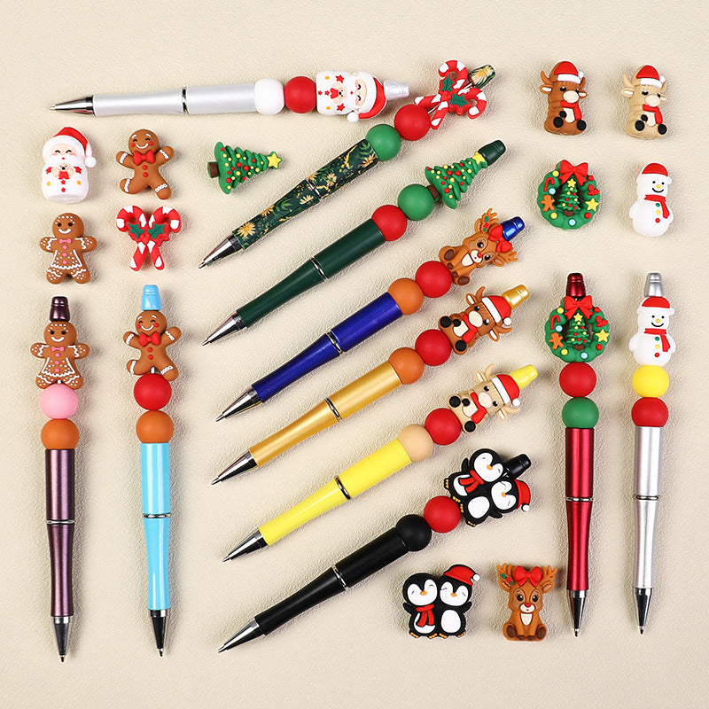 Gingerbread Silica Gel Beads With Epoxy Inlay, Multicolor Jewelry Accessories For Christmas