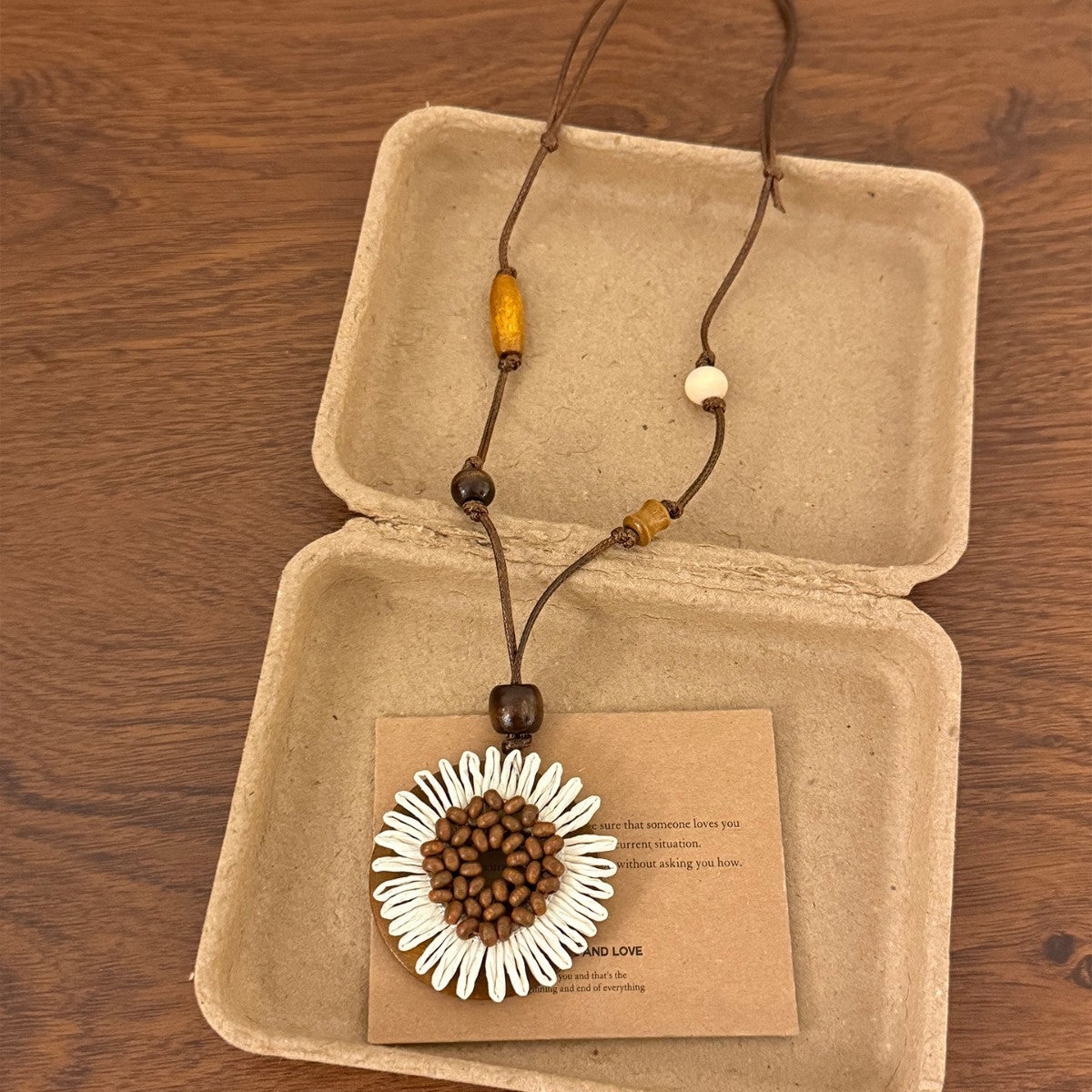 Ethnic Style Beading Flowers Pendant Necklace For Women, Perfect For Casual Wear