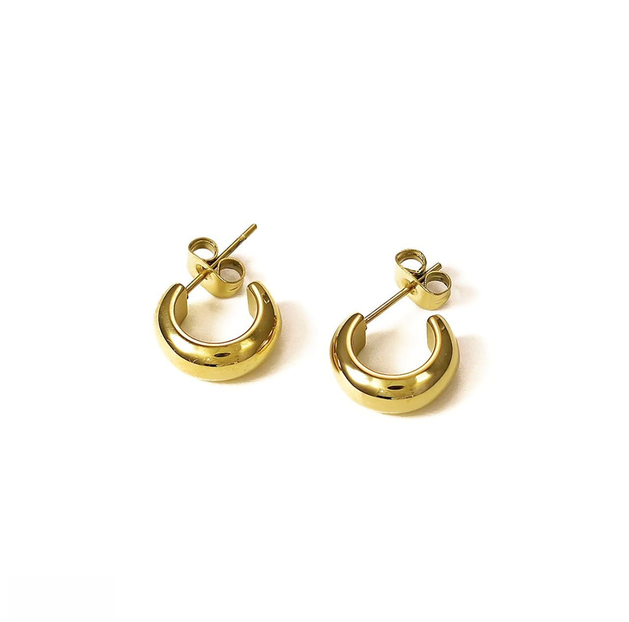 Geometric Stud Earrings For Women In Simple Style, Waterproof Non Tarnish Copper With Electroplated Gold Plating Process